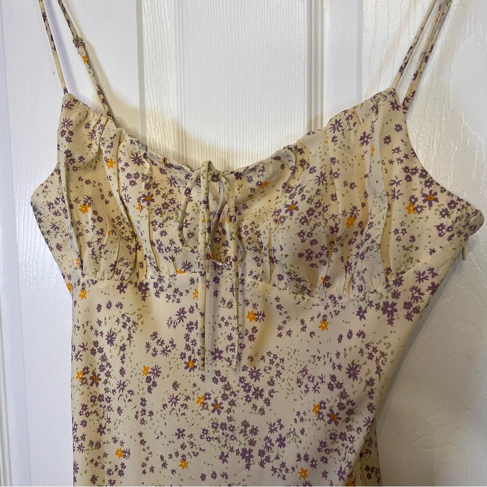 Cotton Candy LA Floral Milkmaid Mini Dress Whimsical Fairy Cottagecore Y2K - Picture 2 of 9